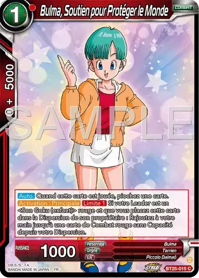 Legend of the Dragon Balls [BT25] - Bulma, Soutien pour Protéger le Monde