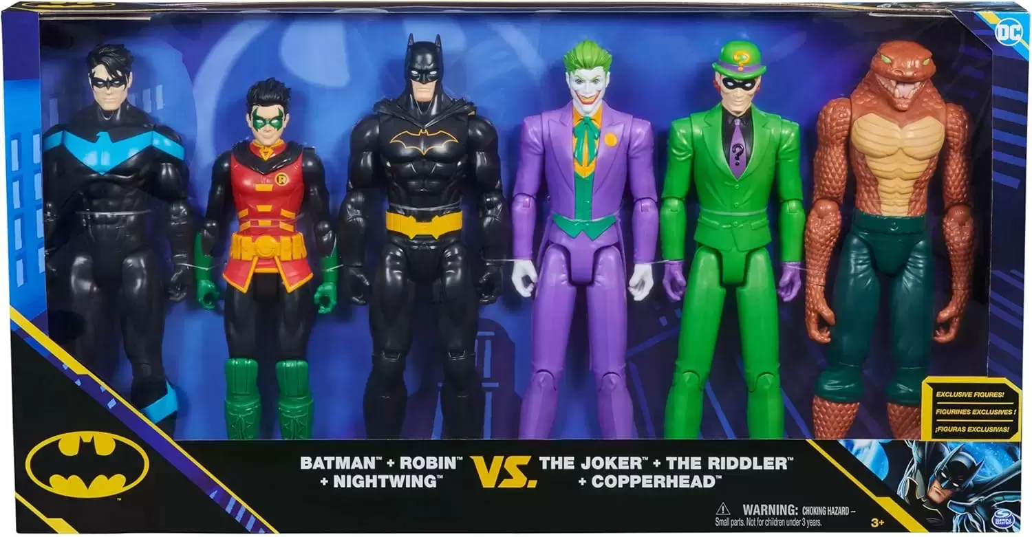 DC by Spin Master - Batman, Robin, Nightwing vs. The Joker, The Riddler and Copperhead