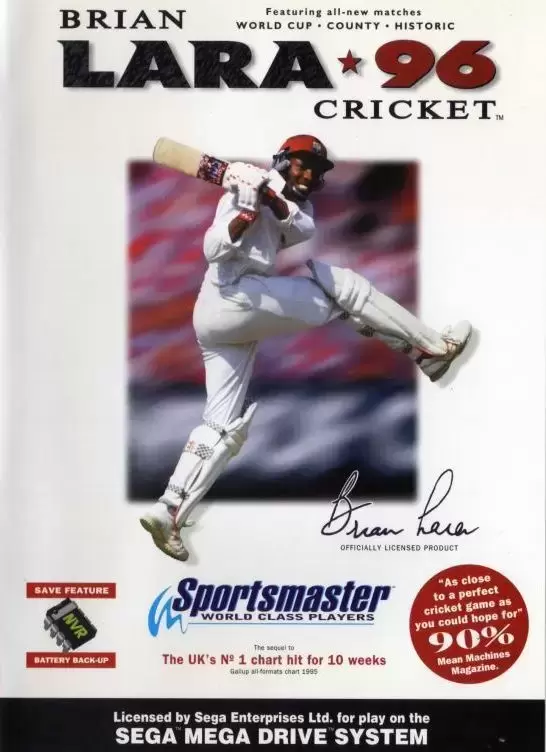 EUR - Jeux Mega Drive Européens - Brian Lara Cricket 96