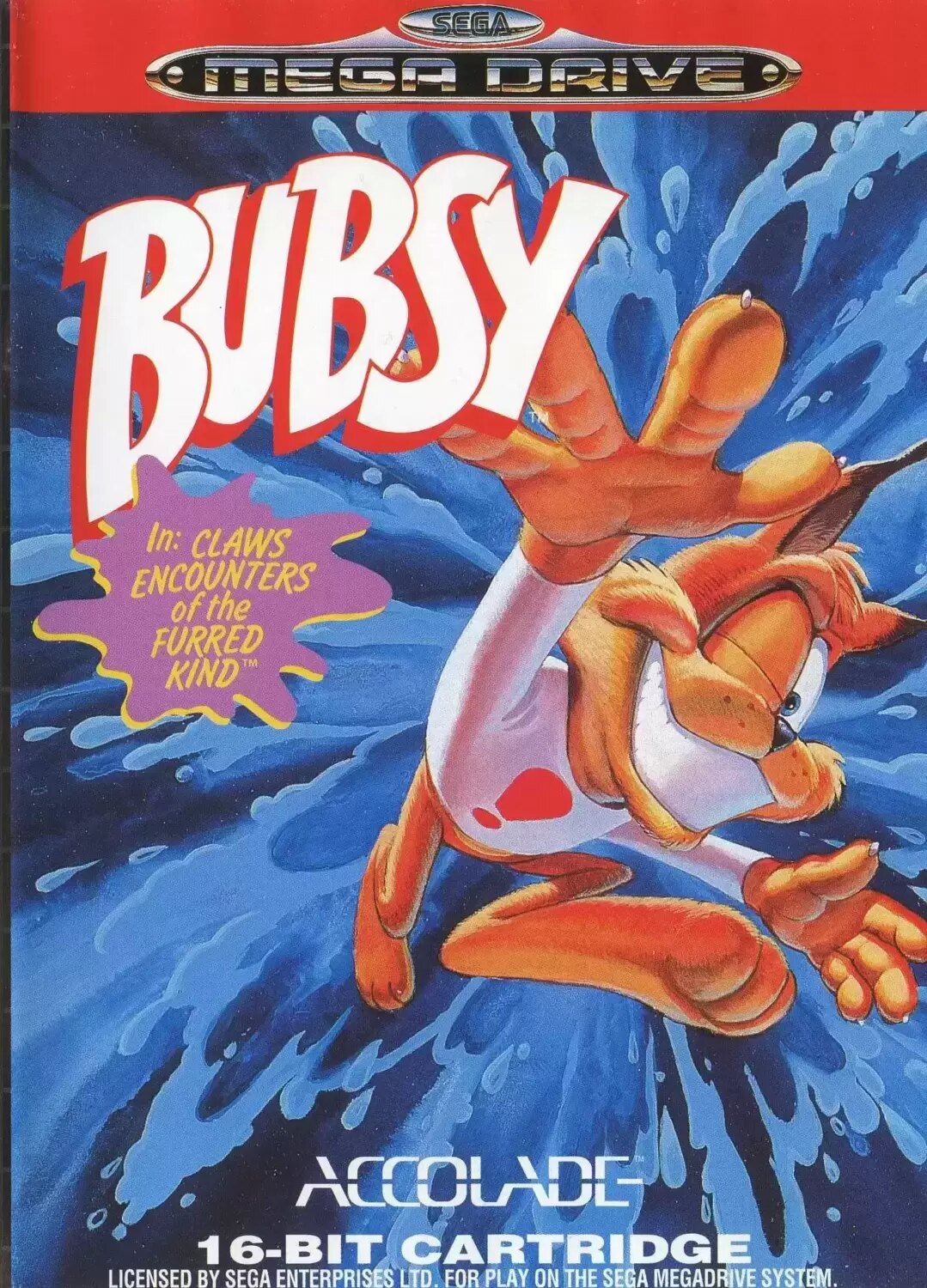 EUR - Jeux Mega Drive Européens - Bubsy in Claws Encounters of the Furred Kind