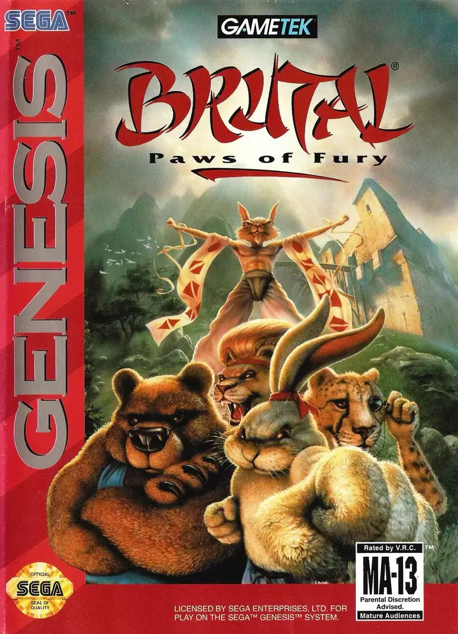 US - Sega Genesis Games - Brutal : Paws of Fury