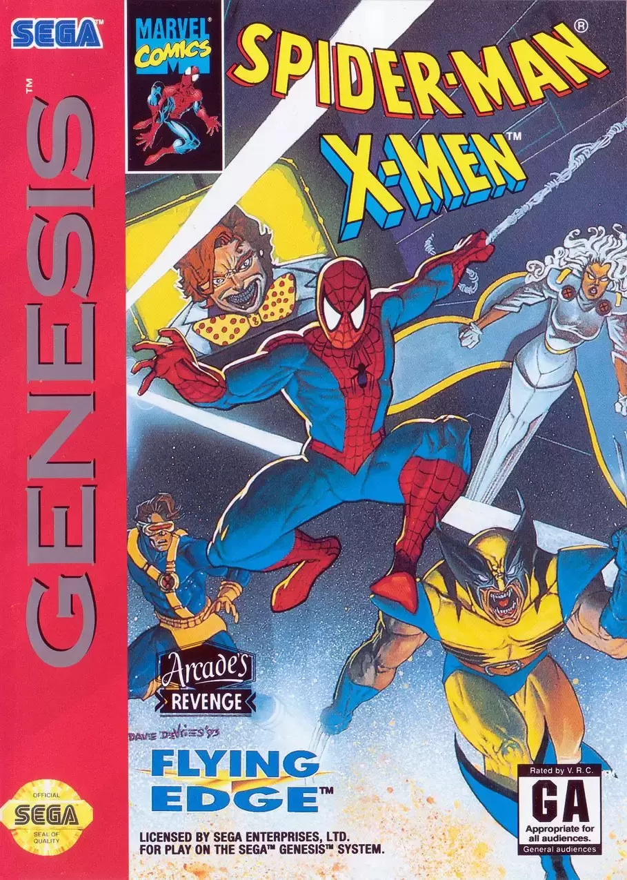 US - Sega Genesis Games - Spider-Man X-Men