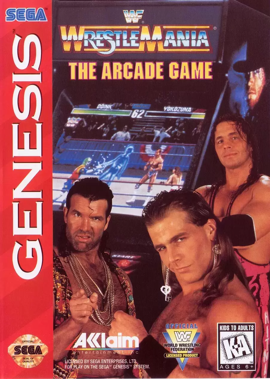 US - Sega Genesis Games - WWF Wrestlemenia The Arcade Game