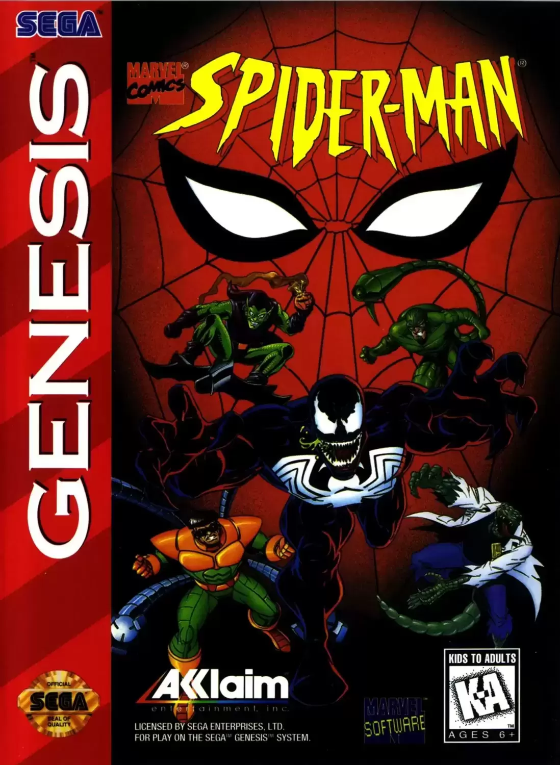 US - Sega Genesis Games - Spider-Man Animated Series