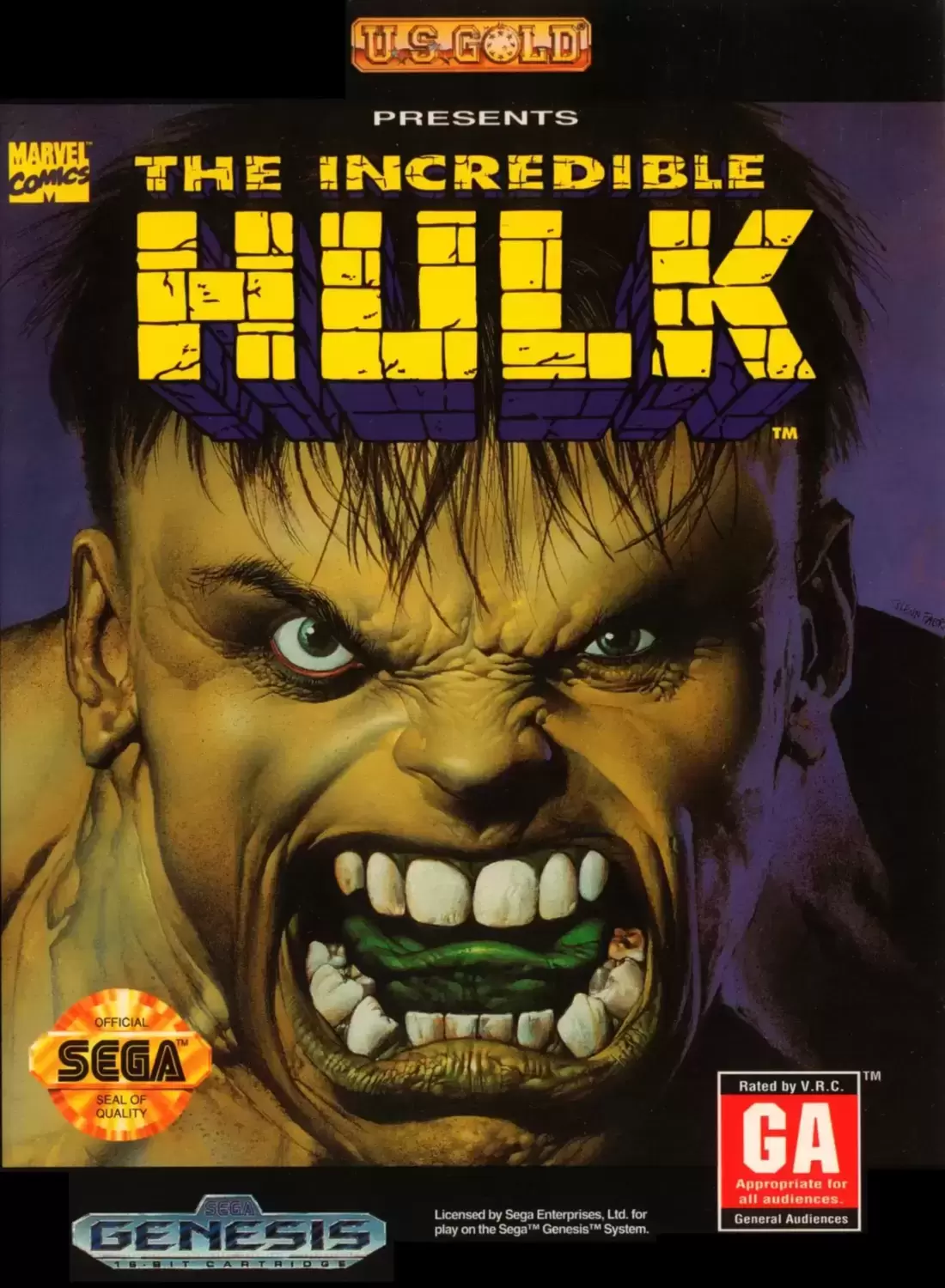 US - Sega Genesis Games - The Incredible Hulk