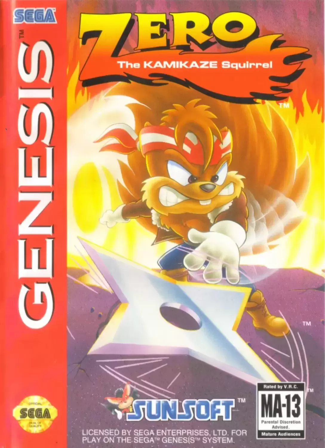 US - Sega Genesis Games - Zero the Kamikaze Squirrel