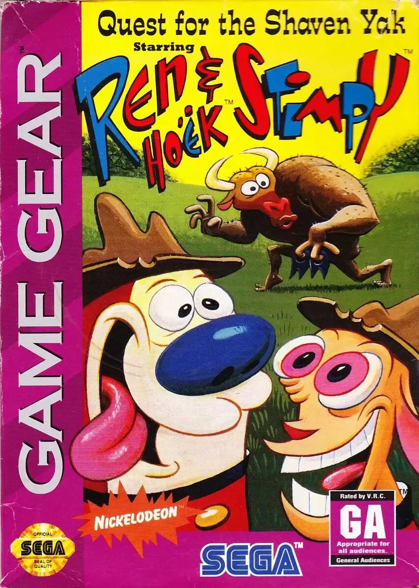 US - American Gamegear games - Quest for the Shaven Yak starring Ren Hoek & Stimpy