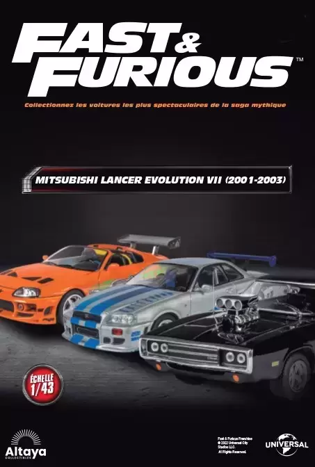 Altaya - Les voitures de Fast And Furious - La Mitsubishi Lancer Evolution VII (2001-2003) + Fascicule