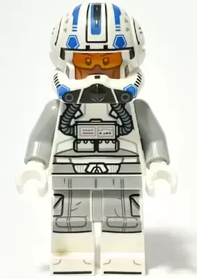 LEGO Star Wars Minifigs - Clone Trooper Pilot Captain Jag (Phase 2) - Light Bluish Gray Arms (75402)