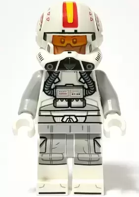 LEGO Star Wars Minifigs - Clone Trooper Pilot (Phase 2) - Light Bluish Gray Arms, Nougat Head (75402)