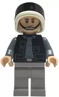 LEGO Star Wars Minifigs - Rebel Fleet Trooper - Male, Vest with Pockets, Black Neck, Dark Brown Eyebrows