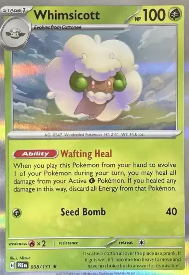 Prismatic Evolutions PREEN - Whimsicott Holo