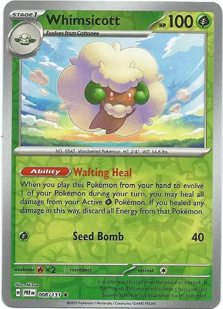 Prismatic Evolutions PREEN - Whimsicott Reverse