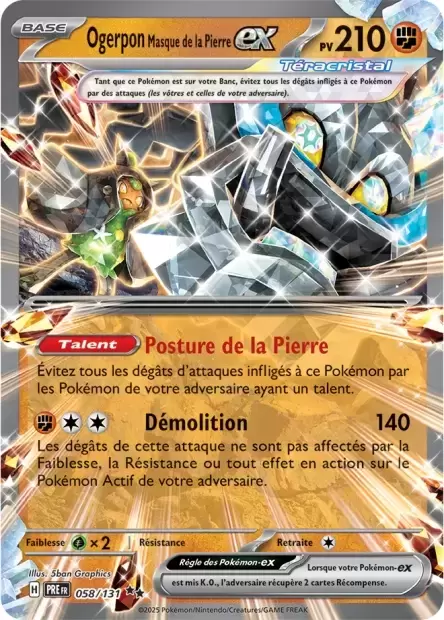 Evolutions prismatiques - PREFR - Ogerpon Masque de la Pierre EX