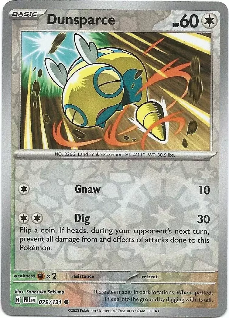 Prismatic Evolutions PREEN - Dunsparce Reverse