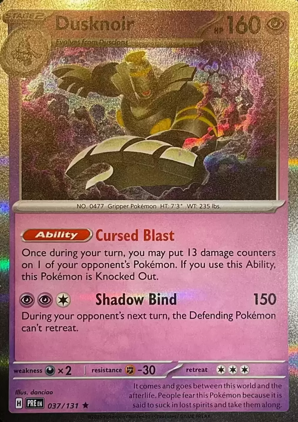 Prismatic Evolutions PREEN - Dusknoir Holo