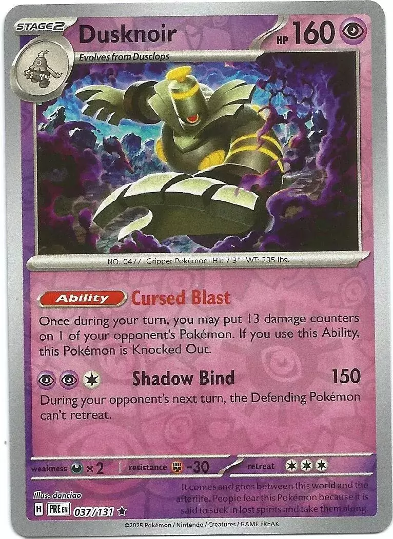 Prismatic Evolutions PREEN - Dusknoir Reverse
