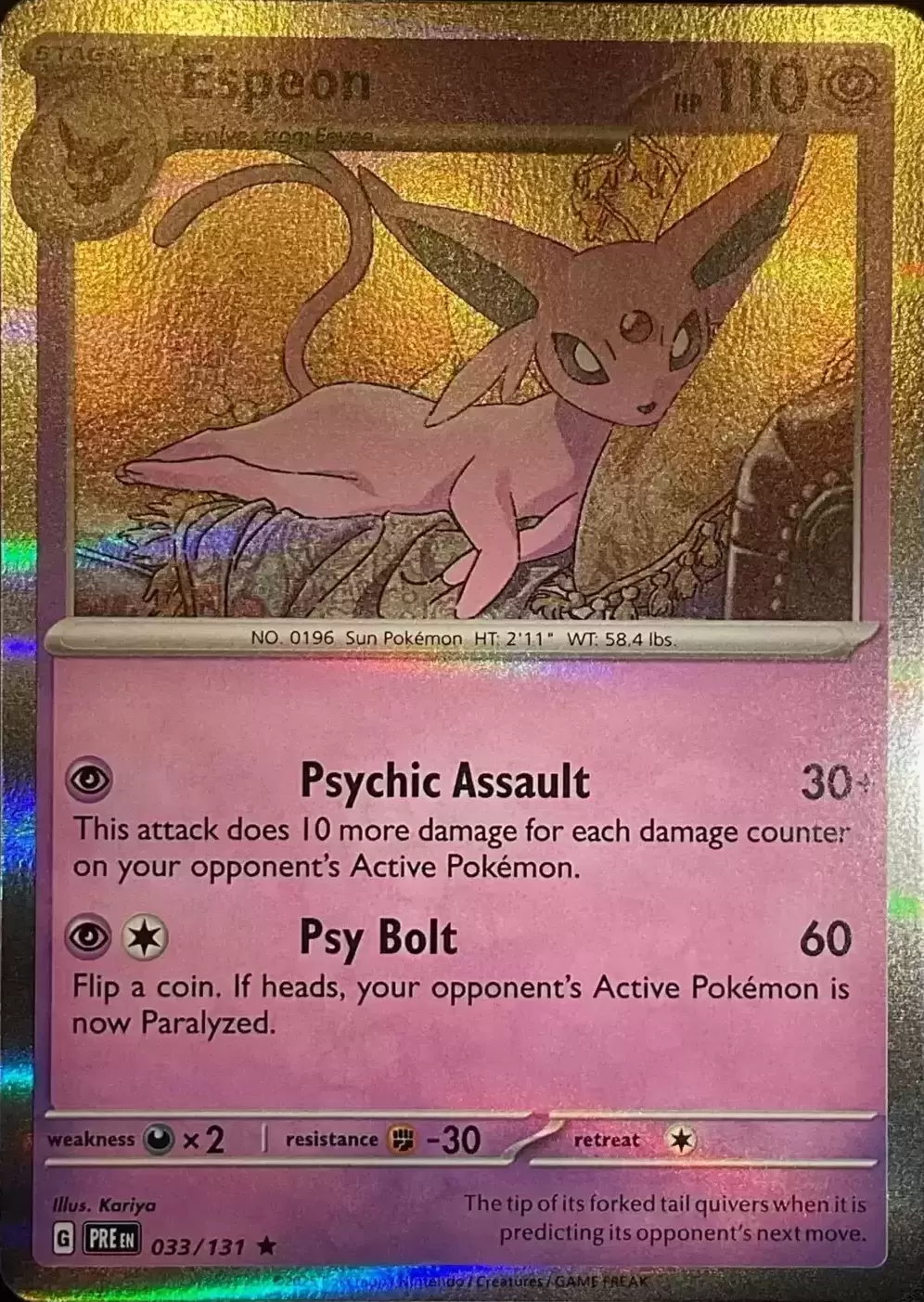 Prismatic Evolutions PREEN - Espeon Holo