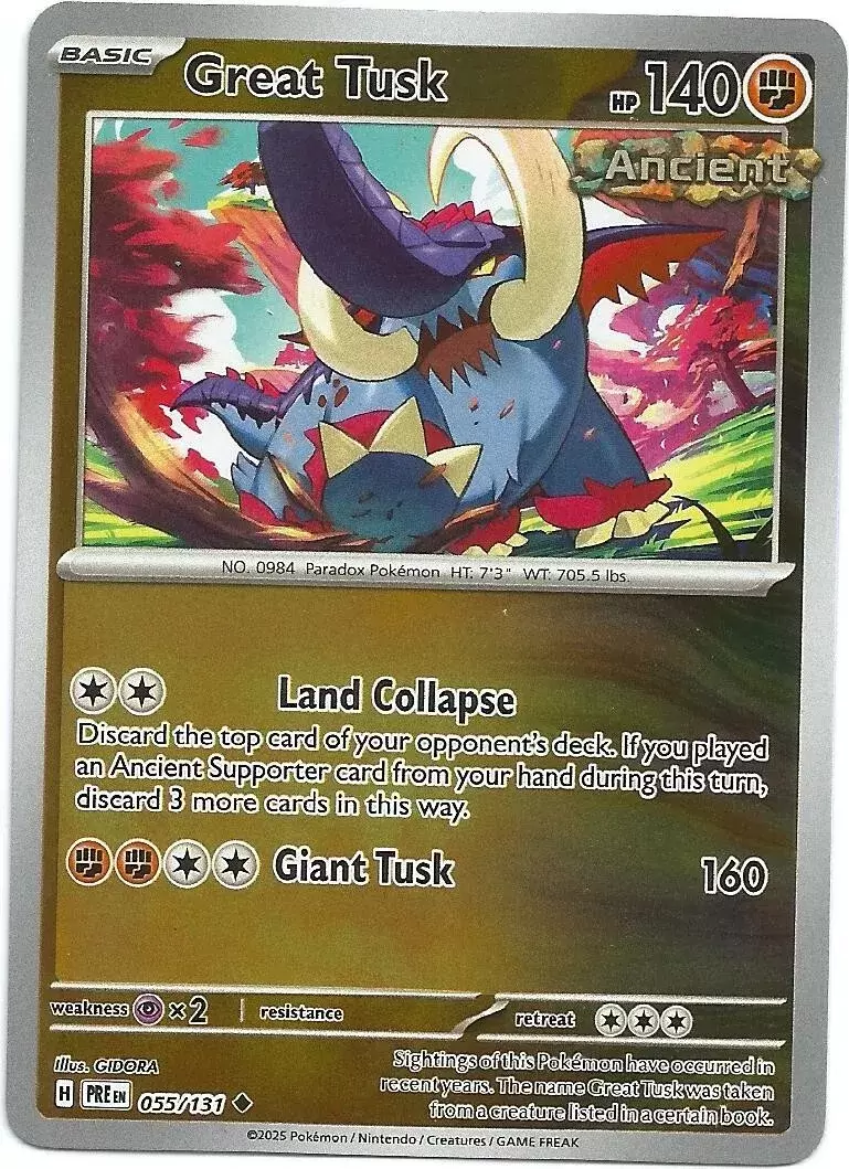Prismatic Evolutions PREEN - Great Tusk Reverse