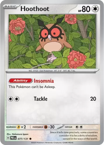 Prismatic Evolutions PREEN - Hoothoot