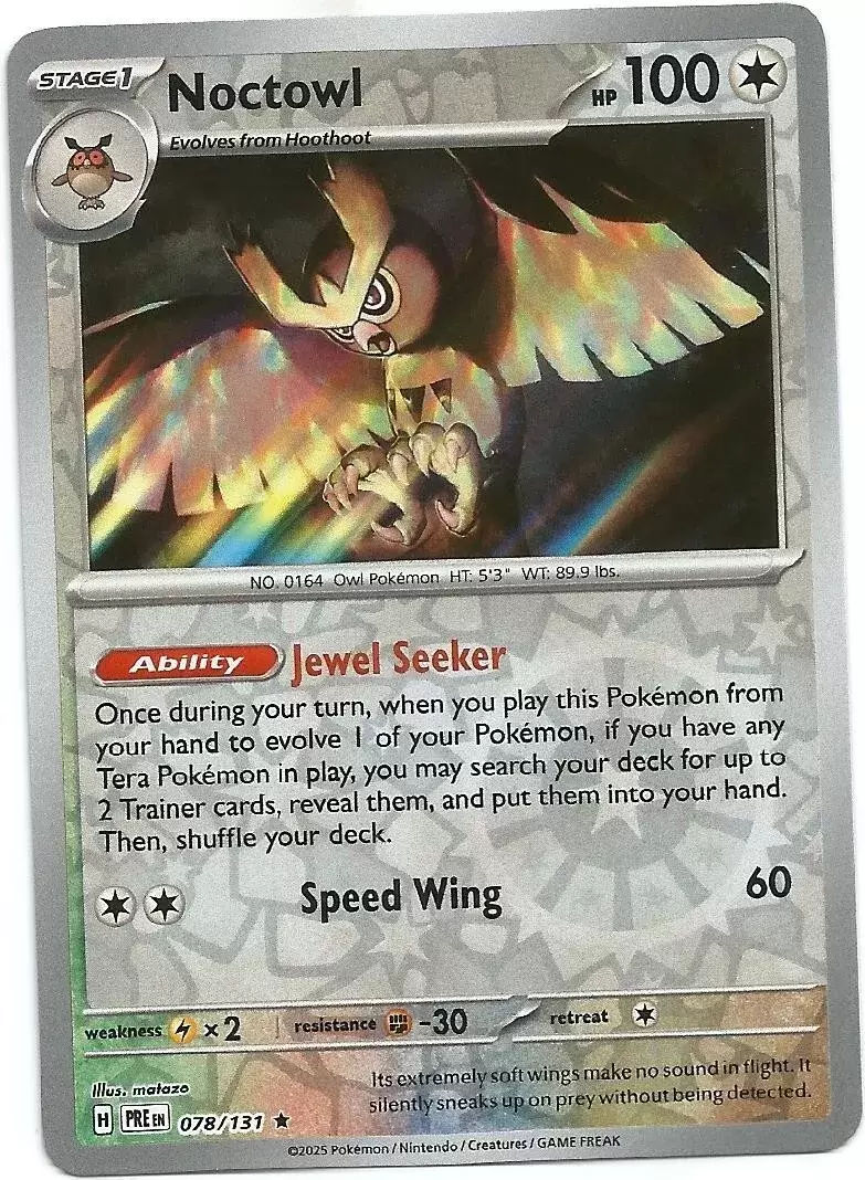 Prismatic Evolutions PREEN - Noctowl Reverse