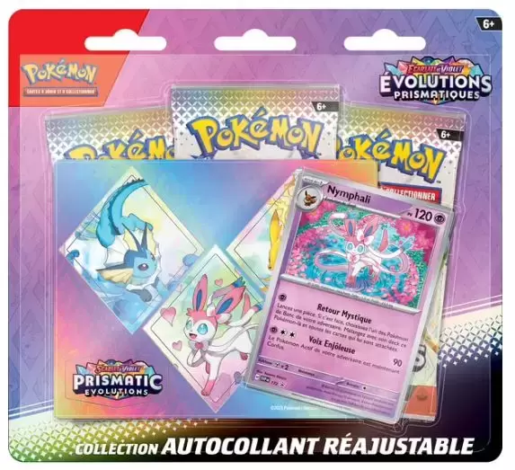 Coffret de Boosters - Tripack Collection Autocollant Réajustable Évolutions Prismatiques EV8.5 - Nymphali