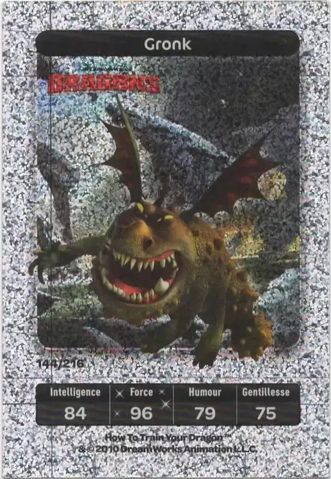 Cartes Carrefour Dreamworks (2010) - Gronk Petites Paillettes