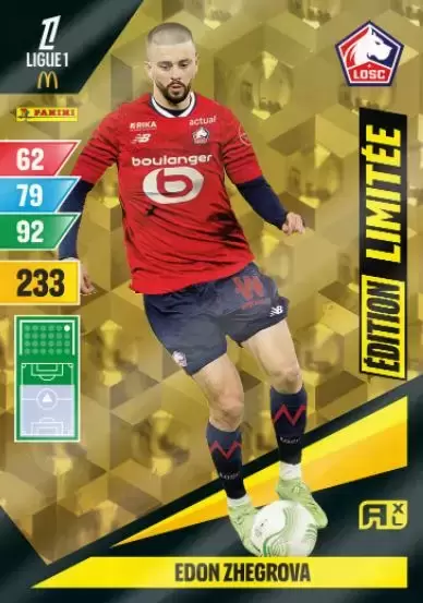 Adrenalyn XL Ligue 1 2024-2025 - Edon Zhegrova - LOSC Lille - Édition Limitée