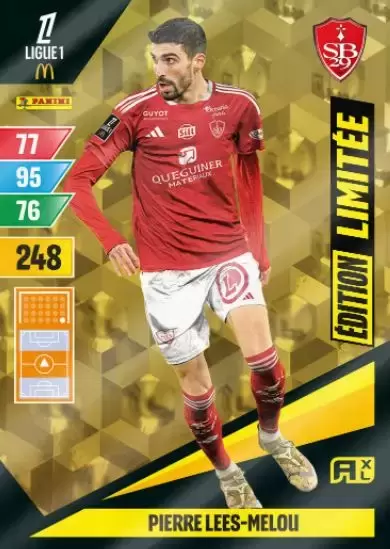 Adrenalyn XL Ligue 1 2024-2025 - Pierre-Lees Melou - Stade Brestois 29 - Édition Limitée