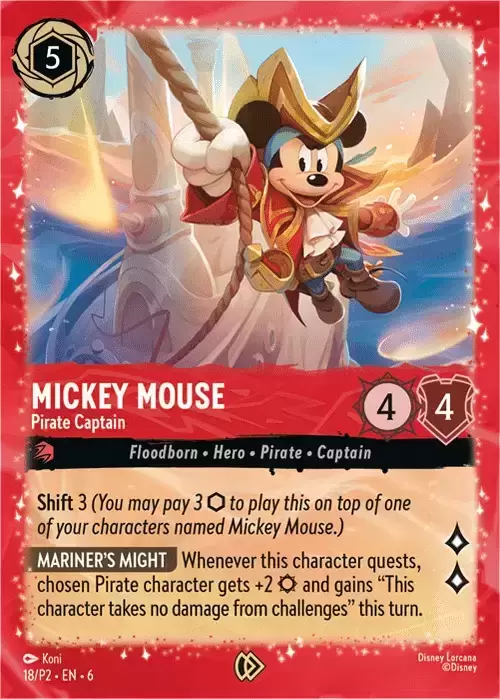 Cartes Promo Lorcana - Mickey Mouse - Pirate Captain