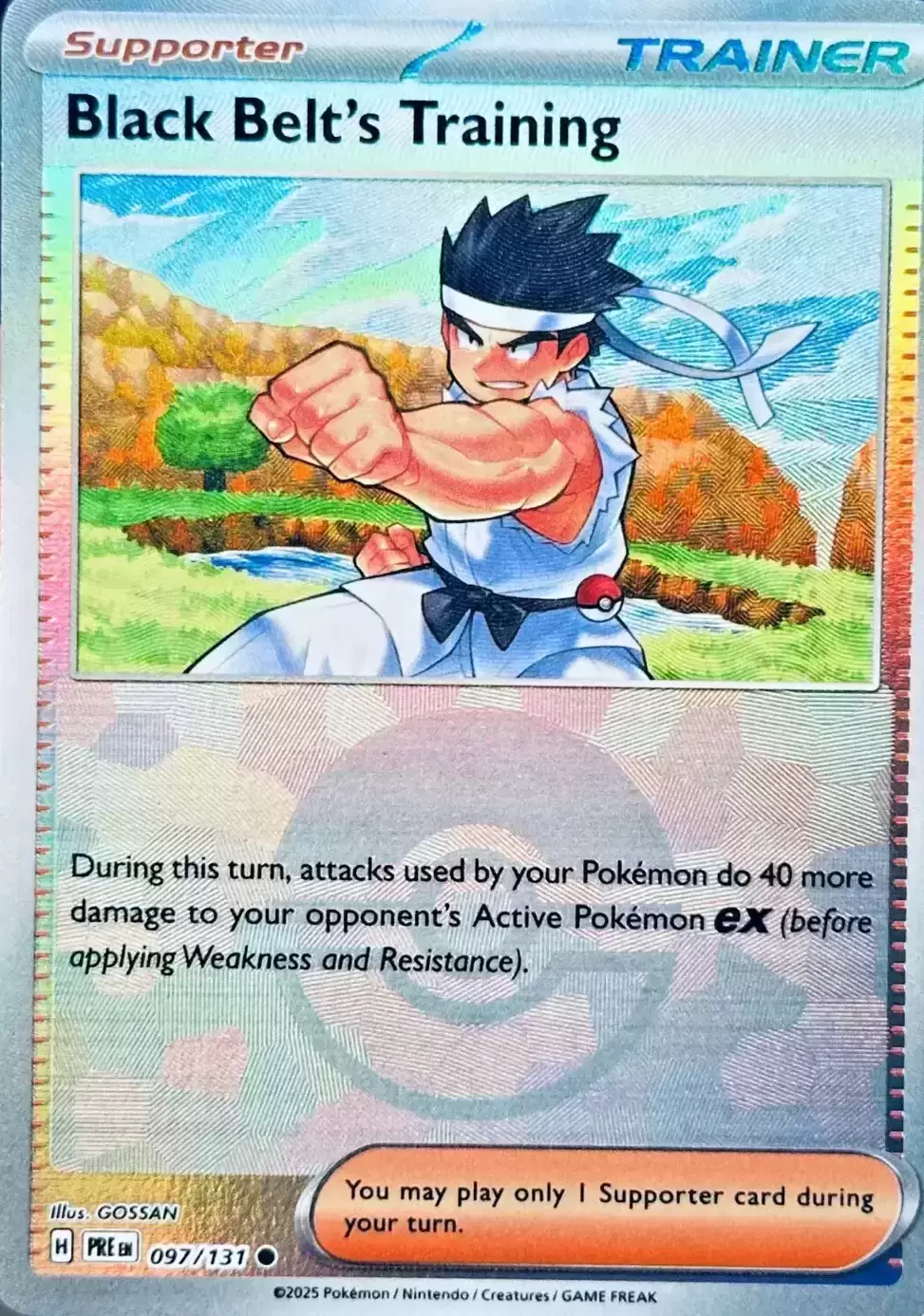 Prismatic Evolutions PREEN - Black Belt\'s Training Poké Ball