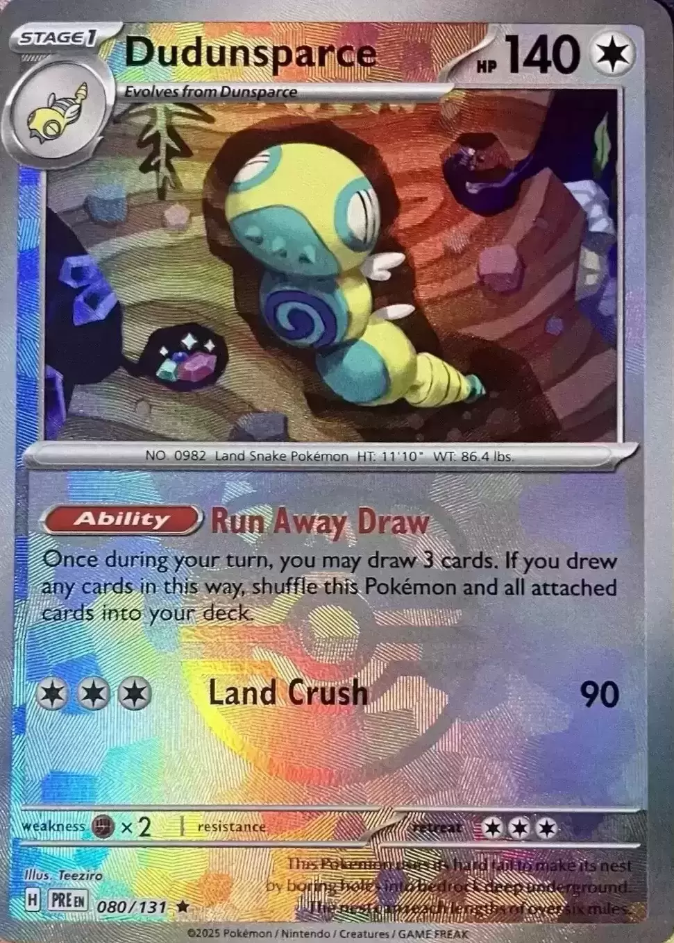 Prismatic Evolutions PREEN - Dudunsparce Master Ball