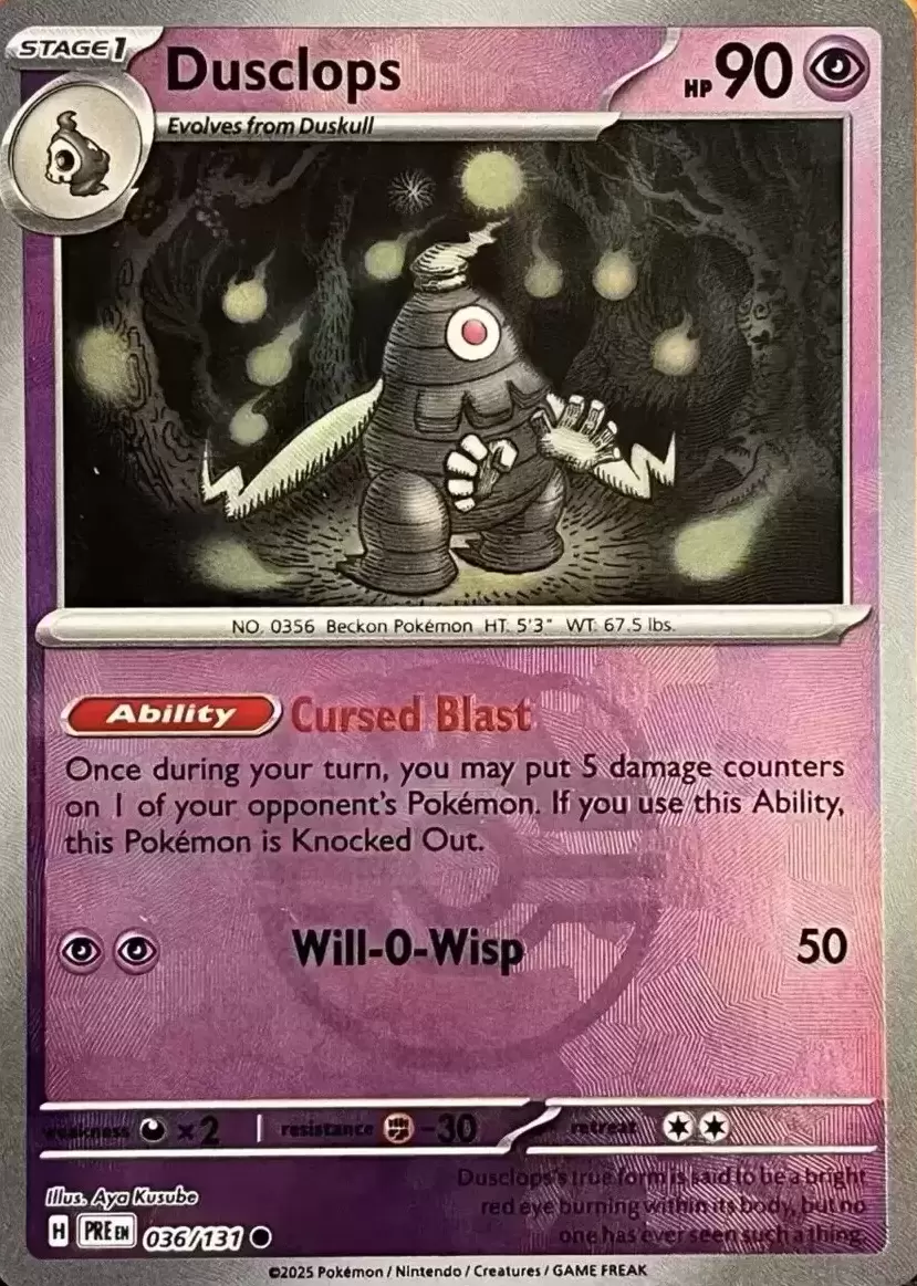 Prismatic Evolutions PREEN - Dusclops Master Ball