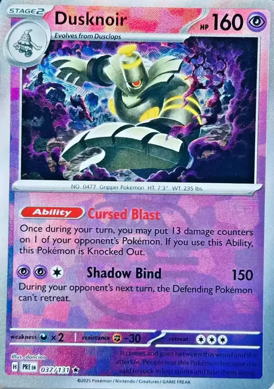 Prismatic Evolutions PREEN - Dusknoir Master Ball
