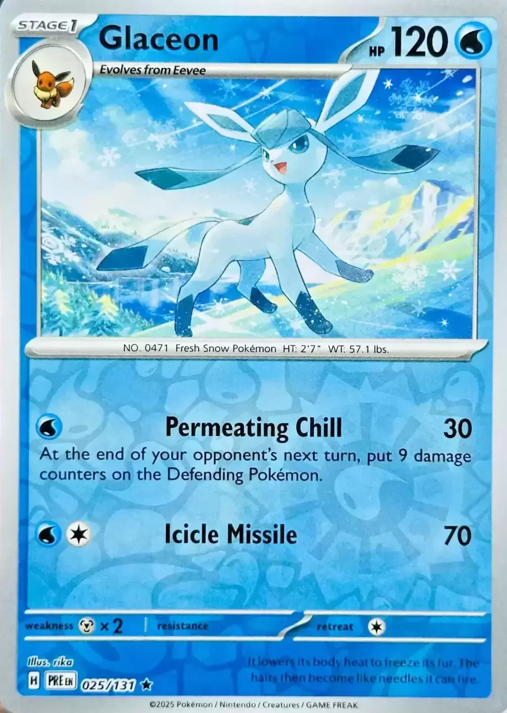 Prismatic Evolutions PREEN - Glaceon Reverse
