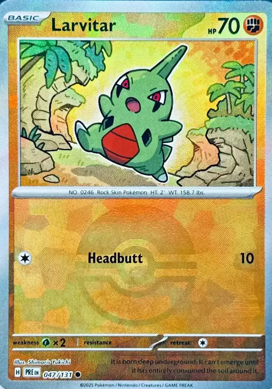 Prismatic Evolutions PREEN - Larvitar Poké Ball