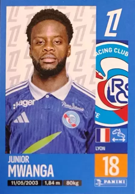 Panini Foot 2024 2025 - Junior Mwanga - RC Strasbourg Alsace