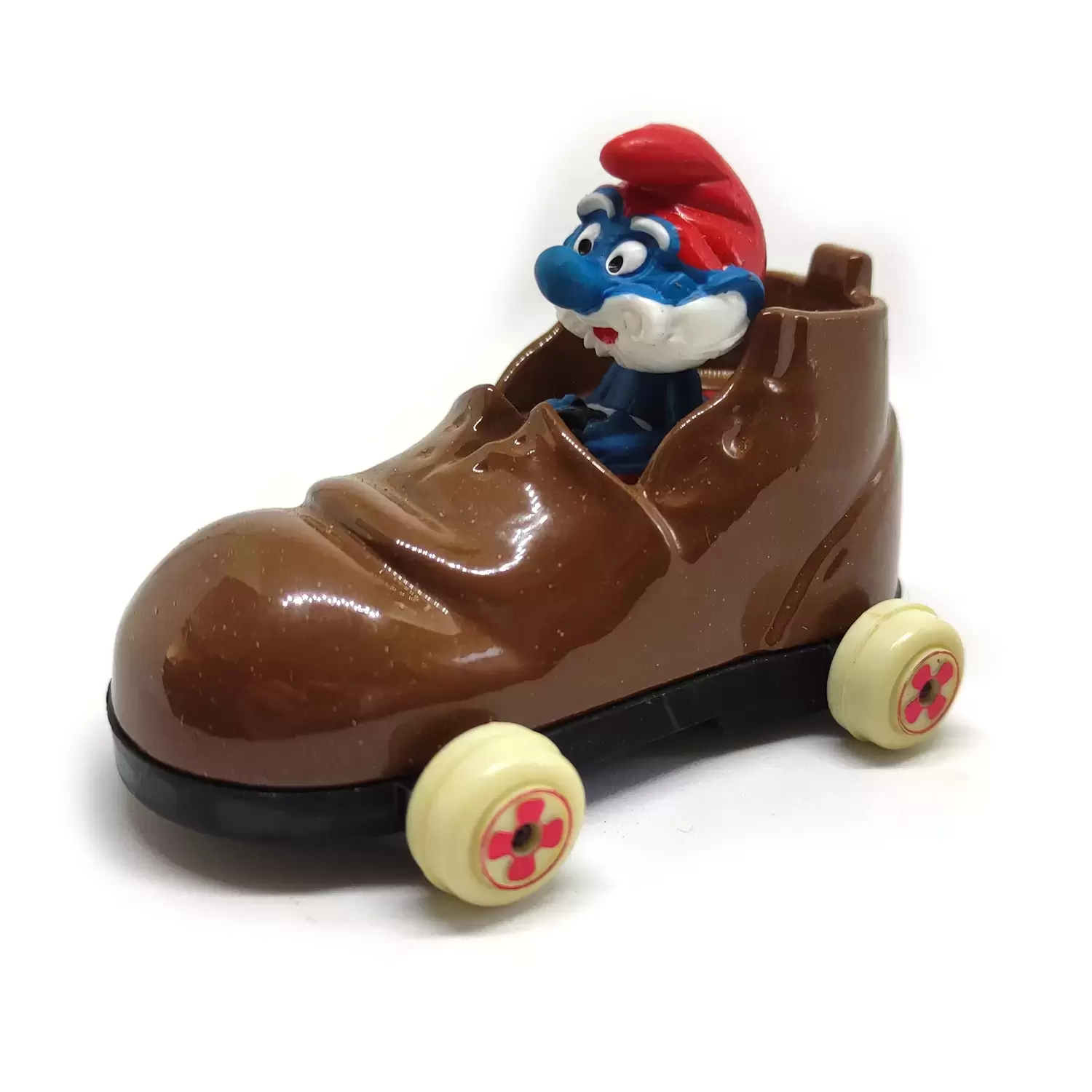 Puffi ESCI / ORLI JOUET (Die Cast Metal) - Grand Schtroumpf dans chaussure marron