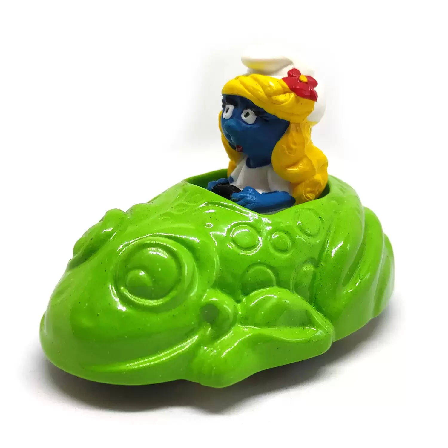 ESCI / ORLI JOUET Puffi Cars (Die Cast Metal) - Smurfette in green frog
