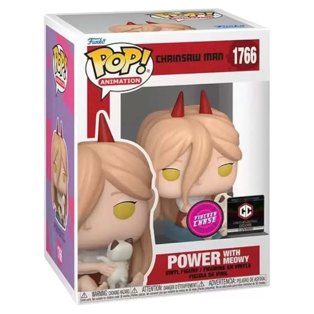 POP! Animation - Chainsaw Man - Power With Meowy Flocked