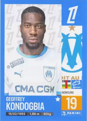 Panini Foot 2024 2025 - Geoffrey Kondogbia - Olympique de Marseille