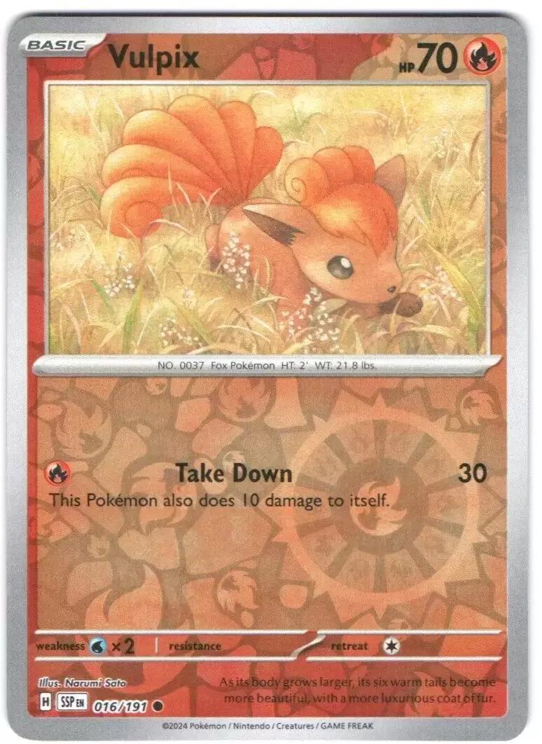 Surging Sparks SSPEN - Vulpix Reverse