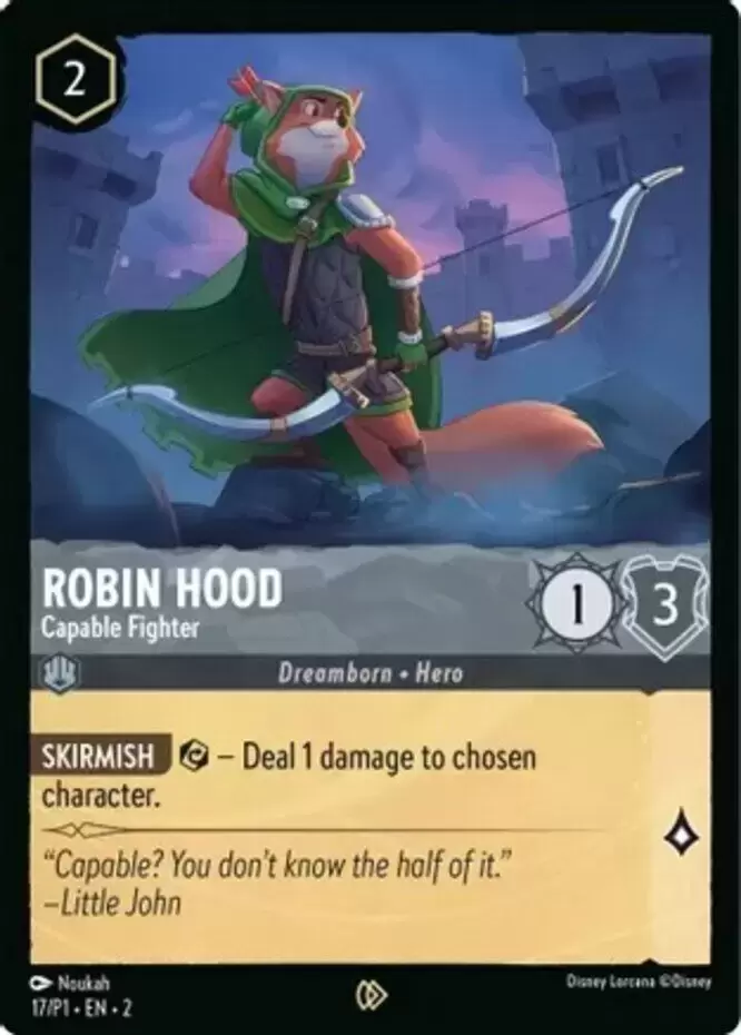 Cartes Promo Lorcana - Robin Hood - Capable Fighter (OP Kit)