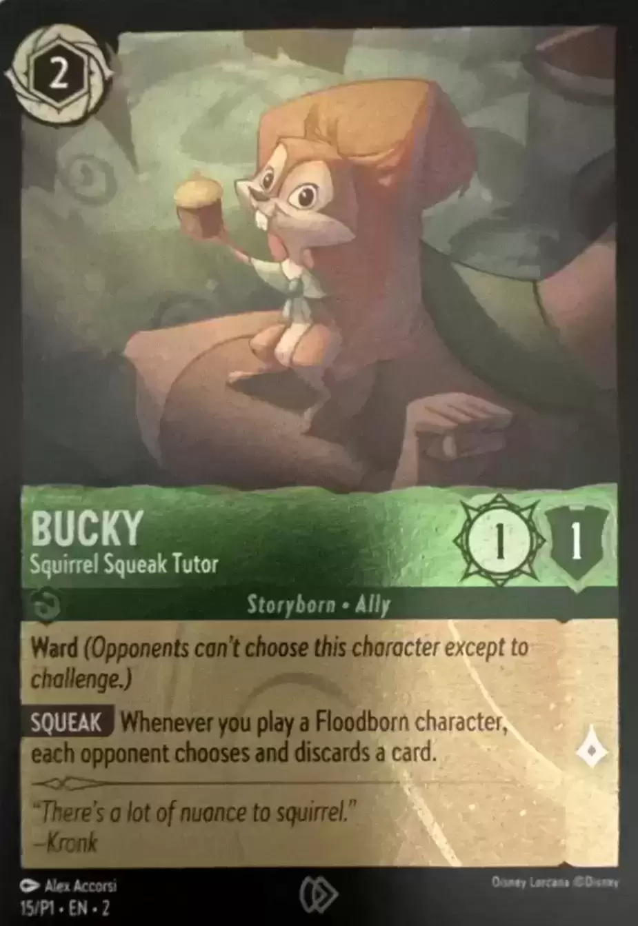 Cartes Promo Lorcana - Bucky - Squirrel Squeak Tutor (OP Kit)