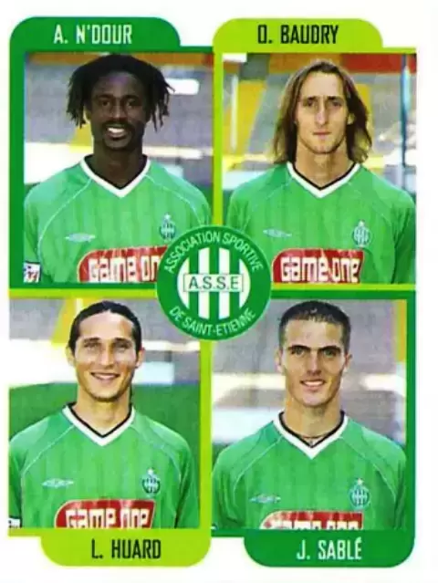 Foot 2002 - Alessan N\'Dour / Olivier Baudry / Laurent Huard / Julien Sablé - Saint-Etienne