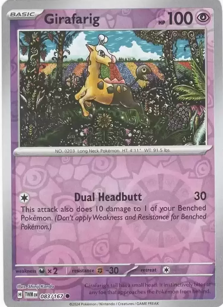 Twilight Mascarade - TWMEN - Girafarig Reverse