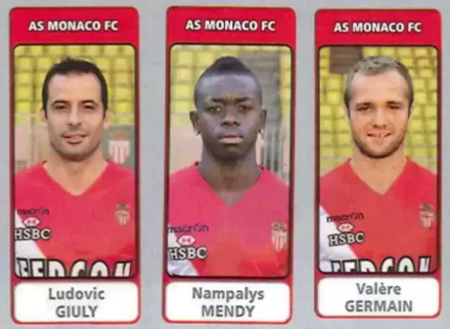 Foot 2011-12 - Ludovic Giuly / Nampalys Mendy / Valère Germain - AS Monaco FC