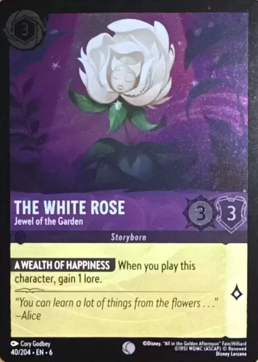Azurite Sea - White Rose - Jewel of the Garden - Foil