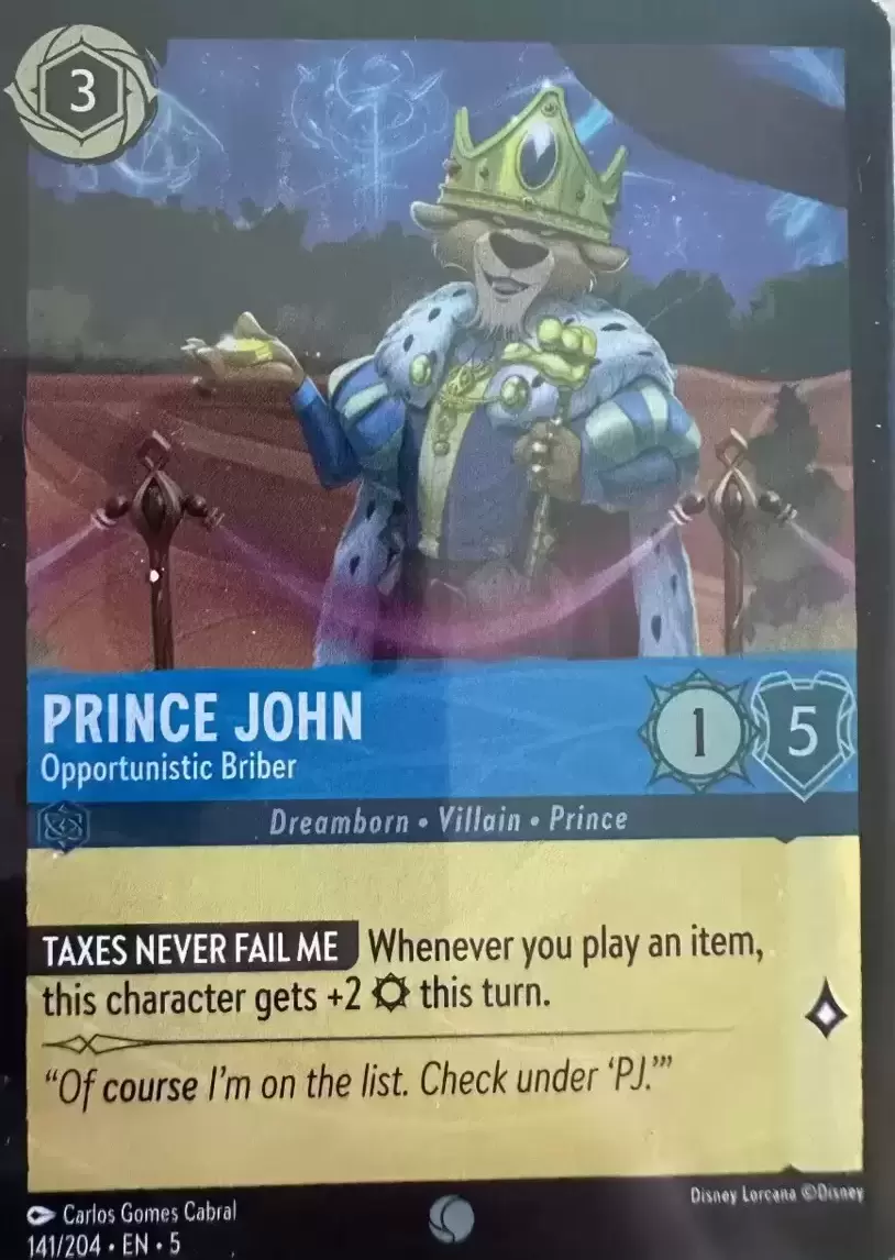 Shimmering Skies - Prince John - Opportunistic Briber - Foil