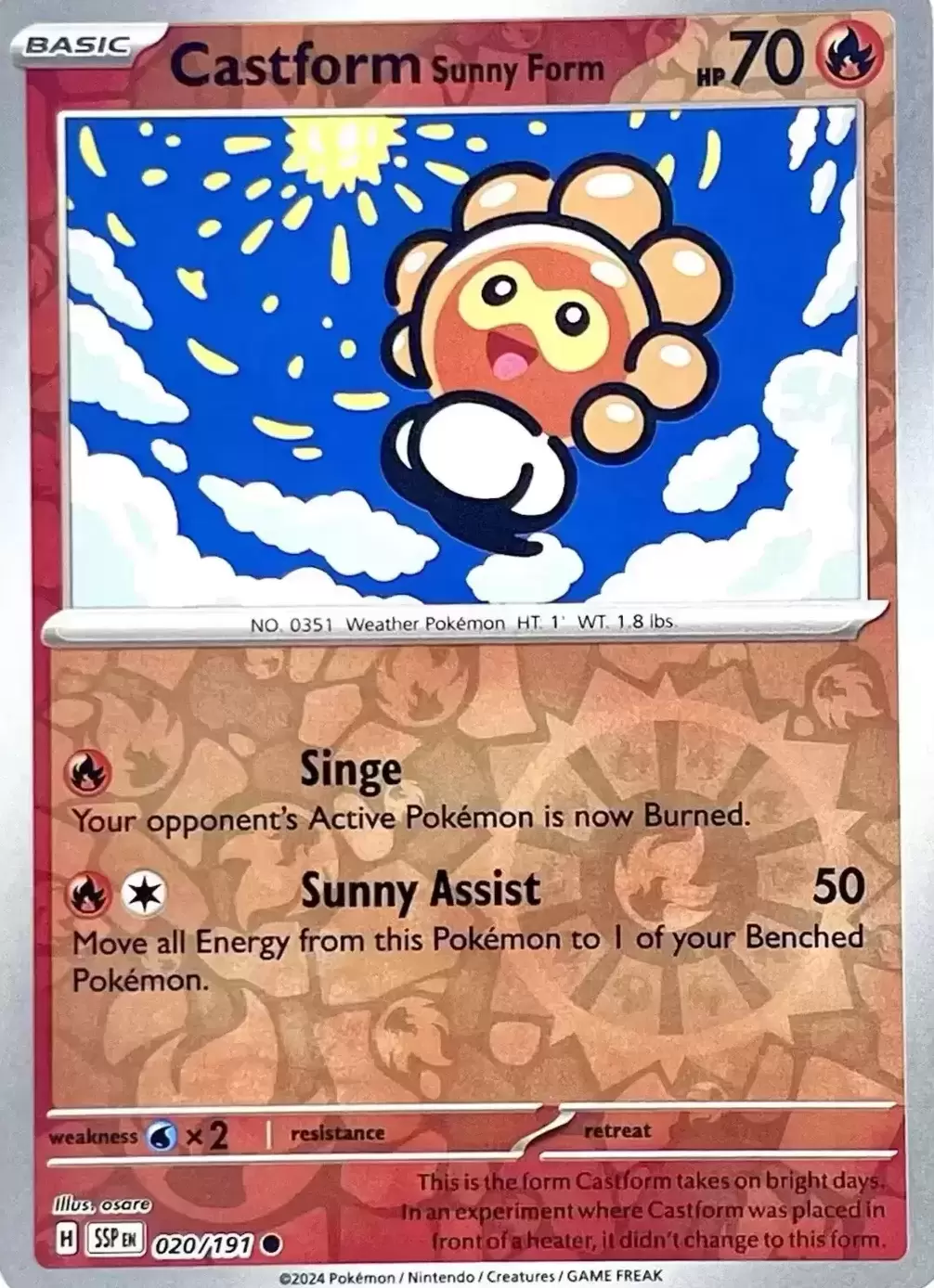 Surging Sparks SSPEN - Castform Sunny Form Reverse